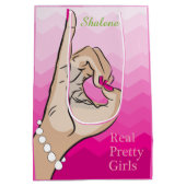 Sac Cadeau Moyen Illustration girly de la vie de sororité (Dos)