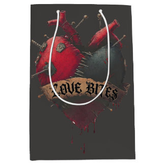 Sac Cadeau Moyen Illustration gothique d'un cœur anatomique "Love B