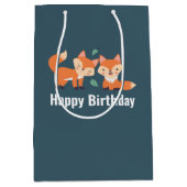Sac Cadeau Moyen Illustration graphique des renards orange mignons (Devant)