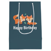 Sac Cadeau Moyen Illustration graphique des renards orange mignons (Dos)