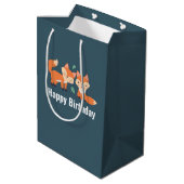 Sac Cadeau Moyen Illustration graphique des renards orange mignons (Dos Angle)