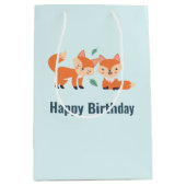 Sac Cadeau Moyen Illustration graphique des renards orange mignons (Devant)