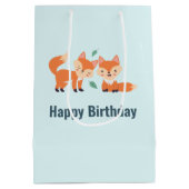 Sac Cadeau Moyen Illustration graphique des renards orange mignons (Dos)