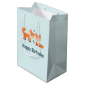 Sac Cadeau Moyen Illustration graphique des renards orange mignons (Dos Angle)