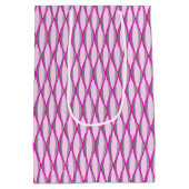 Sac Cadeau Moyen Impression à ruban du milieu du siècle - rose et g (Dos)