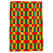 Sac Cadeau Moyen Impression bloc couleur vert jaune et rouge (Devant)