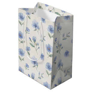Sac Cadeau Moyen Impression botanique de fleurs sauvages cottagecor