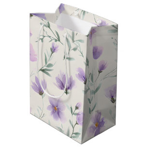Sac Cadeau Moyen Impression botanique de fleurs sauvages Cottagecor