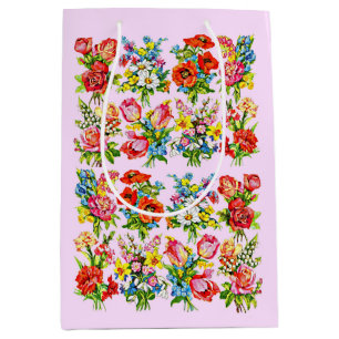 Sac Cadeau Moyen impression de collection de fleurs florales épique