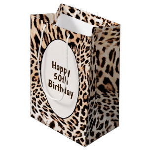 Sac Cadeau Moyen Impression de fourrure léopard 50e anniversaire