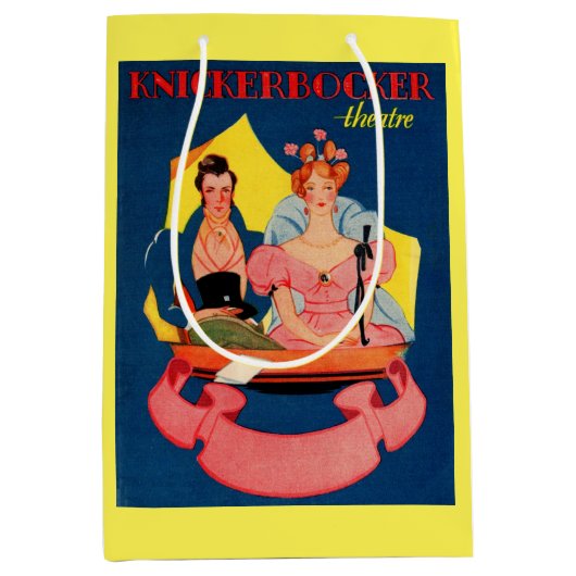 Sac Cadeau Moyen Impression de la feuille de lecture Knickerbocker  (Devant)