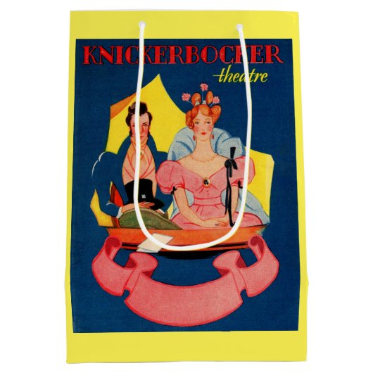 Sac Cadeau Moyen Impression de la feuille de lecture Knickerbocker  (Dos)