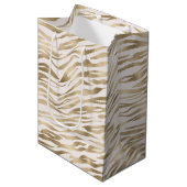 Sac Cadeau Moyen Impression Gold Zebra (Devant Angle)