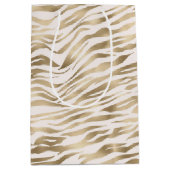Sac Cadeau Moyen Impression Gold Zebra (Devant)