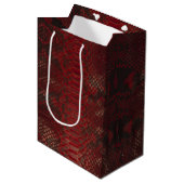 Sac Cadeau Moyen Impression Python rouge et noir (Devant Angle)