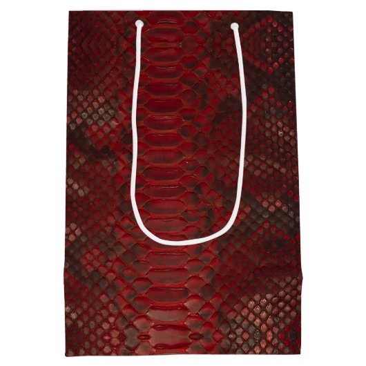 Sac Cadeau Moyen Impression Python rouge et noir (Dos)