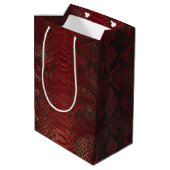 Sac Cadeau Moyen Impression Python rouge et noir (Dos Angle)