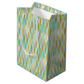 Sac Cadeau Moyen Impression ruban de milieu de siècle - bleus et ne (Dos Angle)