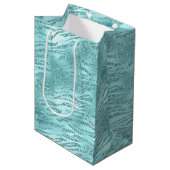 Sac Cadeau Moyen Impression zèbre verte pailletée (Devant Angle)