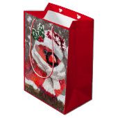 Sac Cadeau Moyen Impressionniste Cardinal Bird Scarf & Casquette en (Dos Angle)