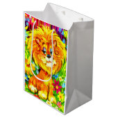 Sac Cadeau Moyen imprimé de lion (Devant Angle)