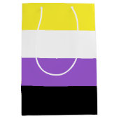 Sac Cadeau Moyen Indicateur de fierté non binaire (Devant)