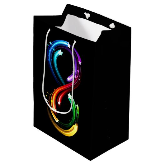 Sac Cadeau Moyen Infinity symbol of rainbow comets (Devant Angle)