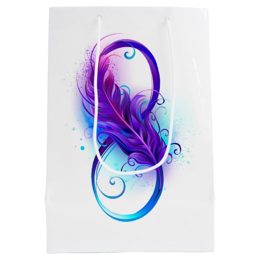 Sac Cadeau Moyen Infinity with purple feather (Dos)