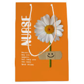 Sac Cadeau Moyen Infirmière Merci. Smiling Daisy (Devant)