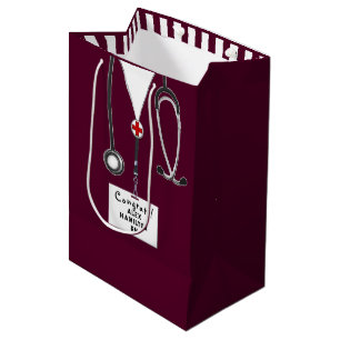 Sac Cadeau Moyen Infirmière ou Docteur Félicitations Moyen sac cade