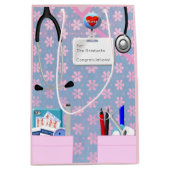 Sac Cadeau Moyen Infirmière rose (Devant)