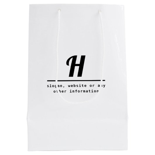 Sac Cadeau Moyen Informations rétro-modernes sur un monogramme et u (Dos)