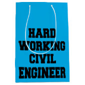 Sac Cadeau Moyen Ingénieur civil au travail difficile (Devant)