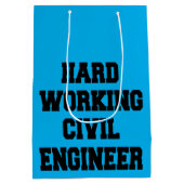 Sac Cadeau Moyen Ingénieur civil au travail difficile (Dos)