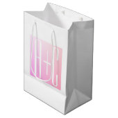 Sac Cadeau Moyen Initiales de couple | Gradation rose subtile (Devant Angle)