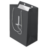 Sac Cadeau Moyen Initiales monogrammes à chevauchement moderne | Gr (Dos Angle)