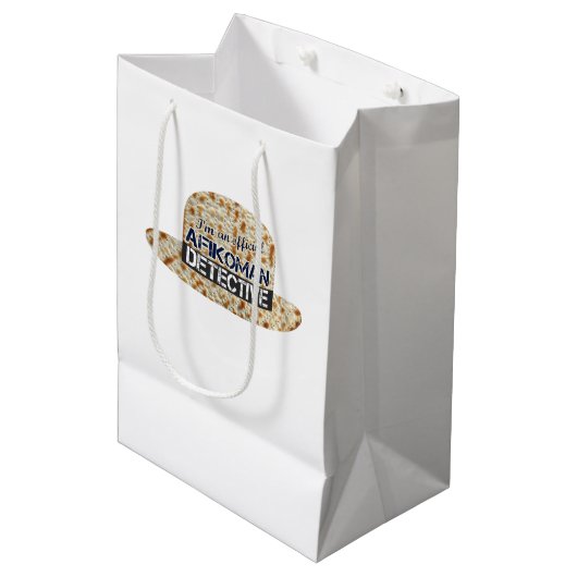 Sac Cadeau Moyen Inspecteur Afikoman Afikomen. Cadeau de la Pâque M (Devant Angle)