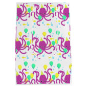 Sac Cadeau Moyen Invitation de la mer, Anniversaire de la pieuvre (Dos)