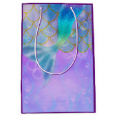 Sac Cadeau Moyen Iridescente Pearl Shimmer Mermaid fête d'anniversa (Devant)