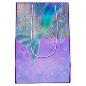 Sac Cadeau Moyen Iridescente Pearl Shimmer Mermaid fête d'anniversa (Dos)