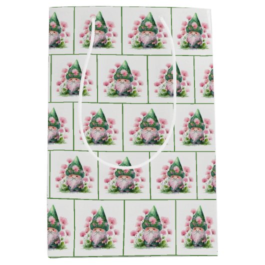 Sac Cadeau Moyen Irish Leprechaun Dans Le Jardin (Devant)