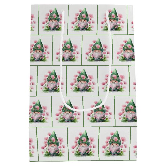 Sac Cadeau Moyen Irish Leprechaun Dans Le Jardin (Dos)