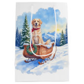 Sac Cadeau Moyen Irish Setter Enjoying Christmas Sleigh Ride Winter (Dos)