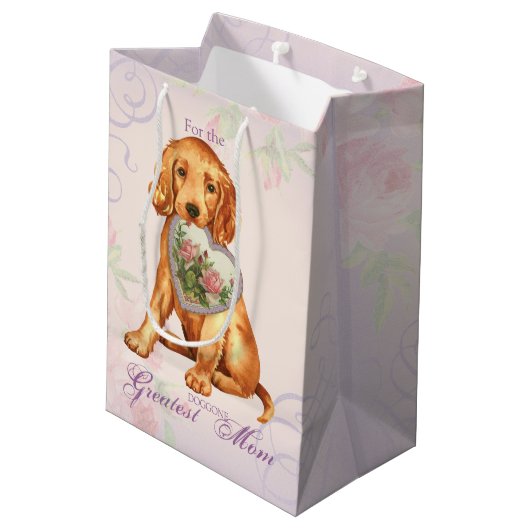 Sac Cadeau Moyen Irish Setter Heart Maman (Dos Angle)