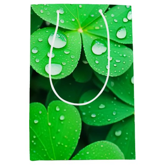 Sac Cadeau Moyen Irlandais Bonne chance Four Leaf Clovers (Devant)