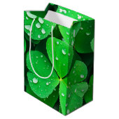 Sac Cadeau Moyen Irlandais Bonne chance Four Leaf Clovers (Dos Angle)