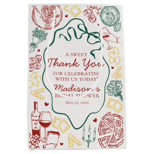 Sac Cadeau Moyen Italian Pasta Thats Amore Bridal Shower Favor (Devant)