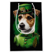 Sac Cadeau Moyen Jack Russell Chien en robe de fête St. Patrick (Devant)
