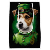 Sac Cadeau Moyen Jack Russell Chien en robe de fête St. Patrick (Dos)