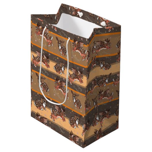 Sac Cadeau Moyen Jackalope sautant  (Devant Angle)